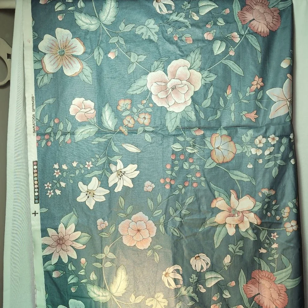 VTG Sarasota Springs Upholstery Yardage Floral Print 55 inches by 146 inches.